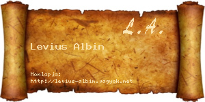Levius Albin névjegykártya
